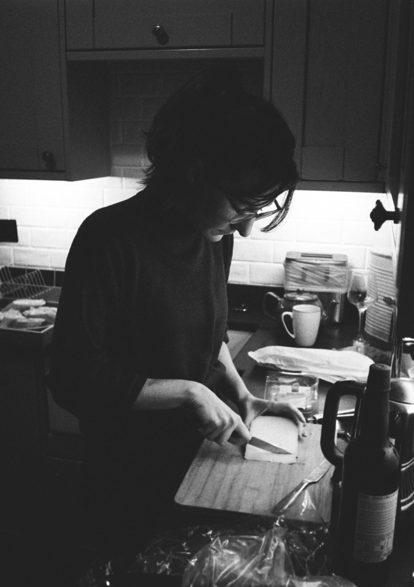 A woman cooking
