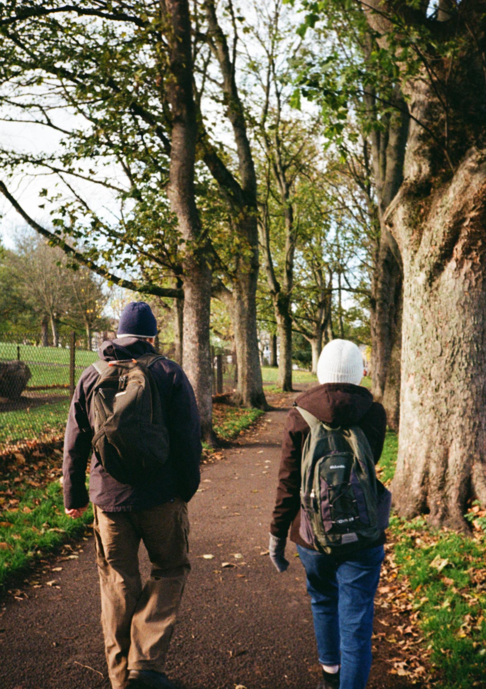 Two people walking