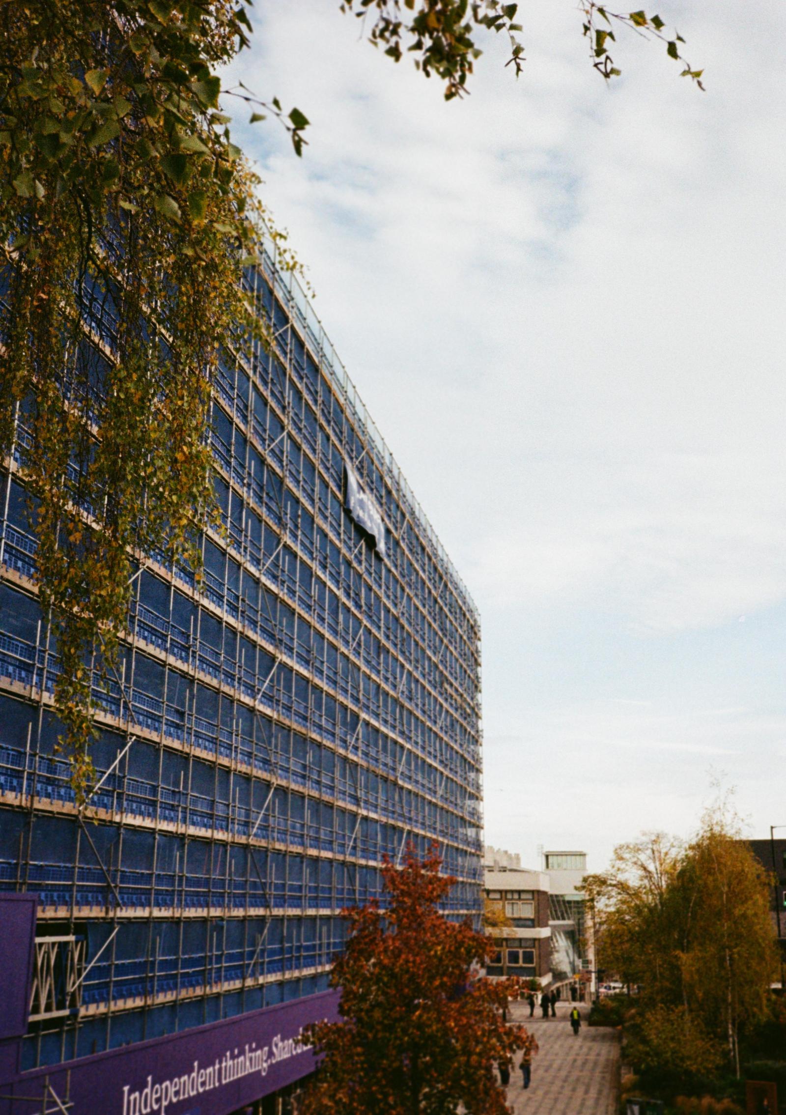 Blue scaffolding