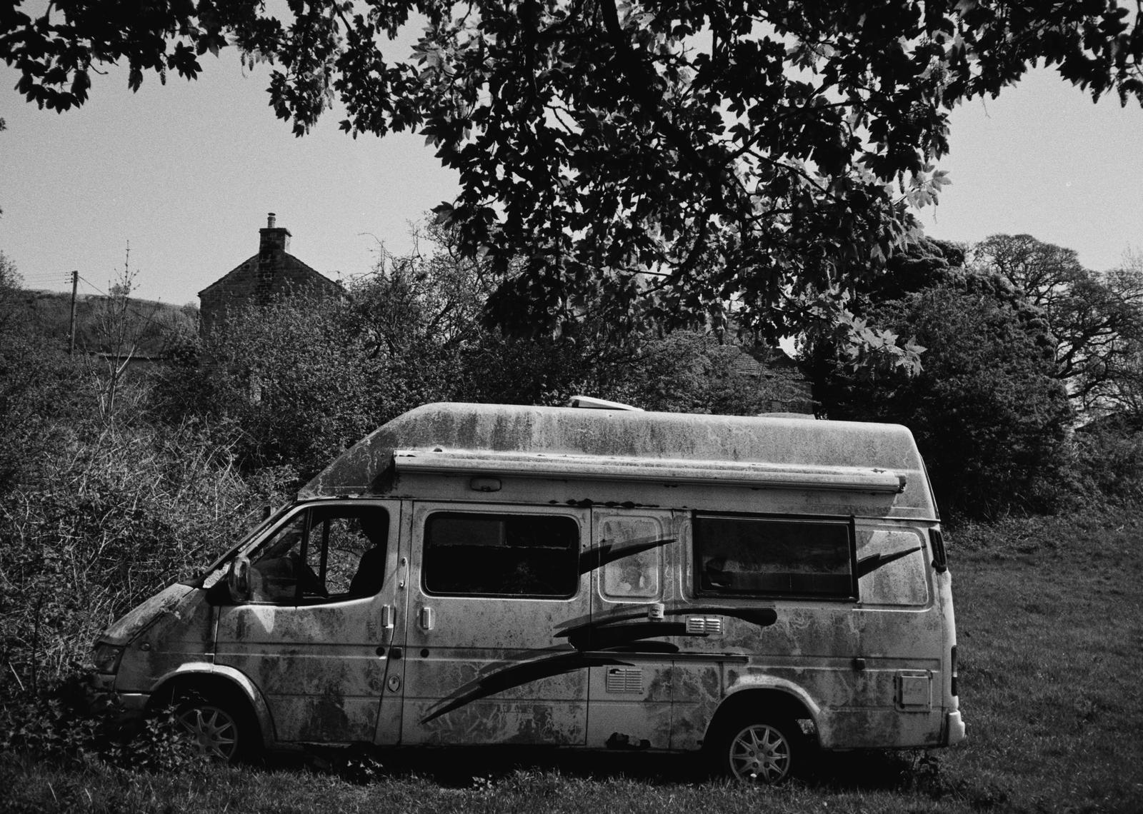 An abandoned camper van