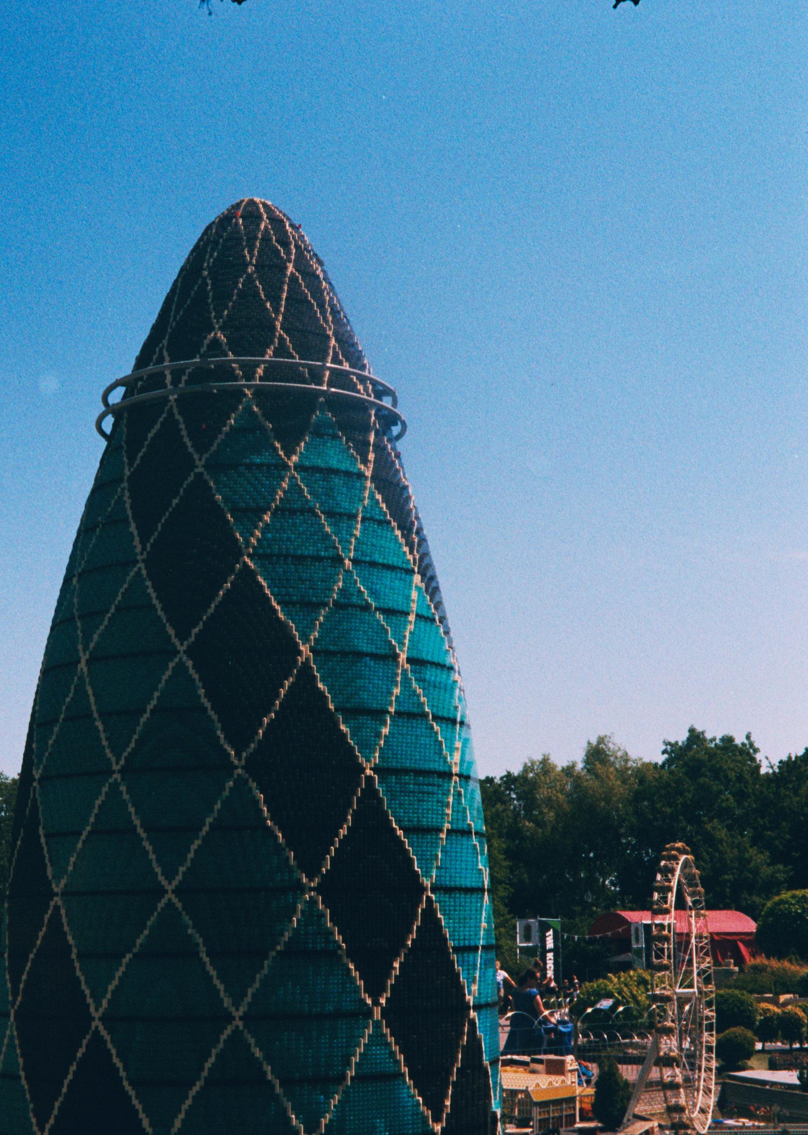 A Lego version of the Gherkin building in London