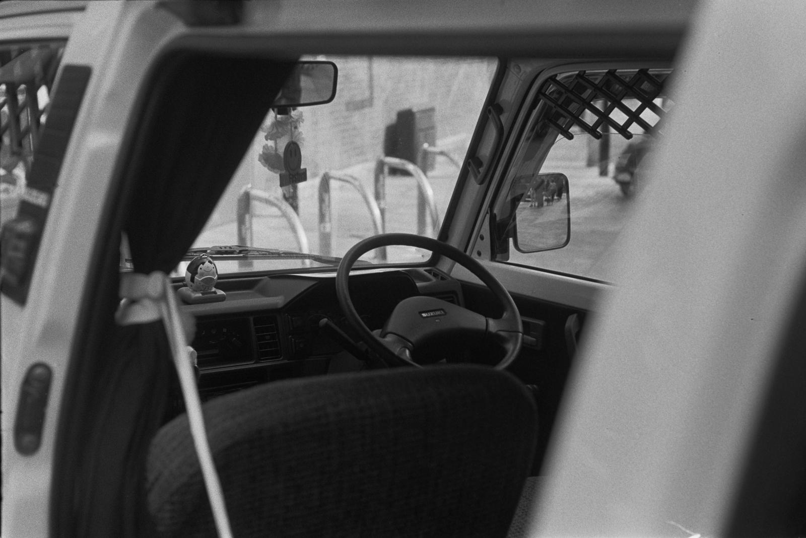 Inside a van