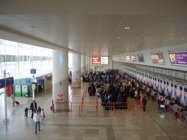 Inside an airport