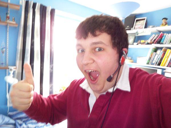 Me with a headset on