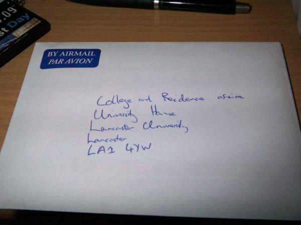 A letter to university