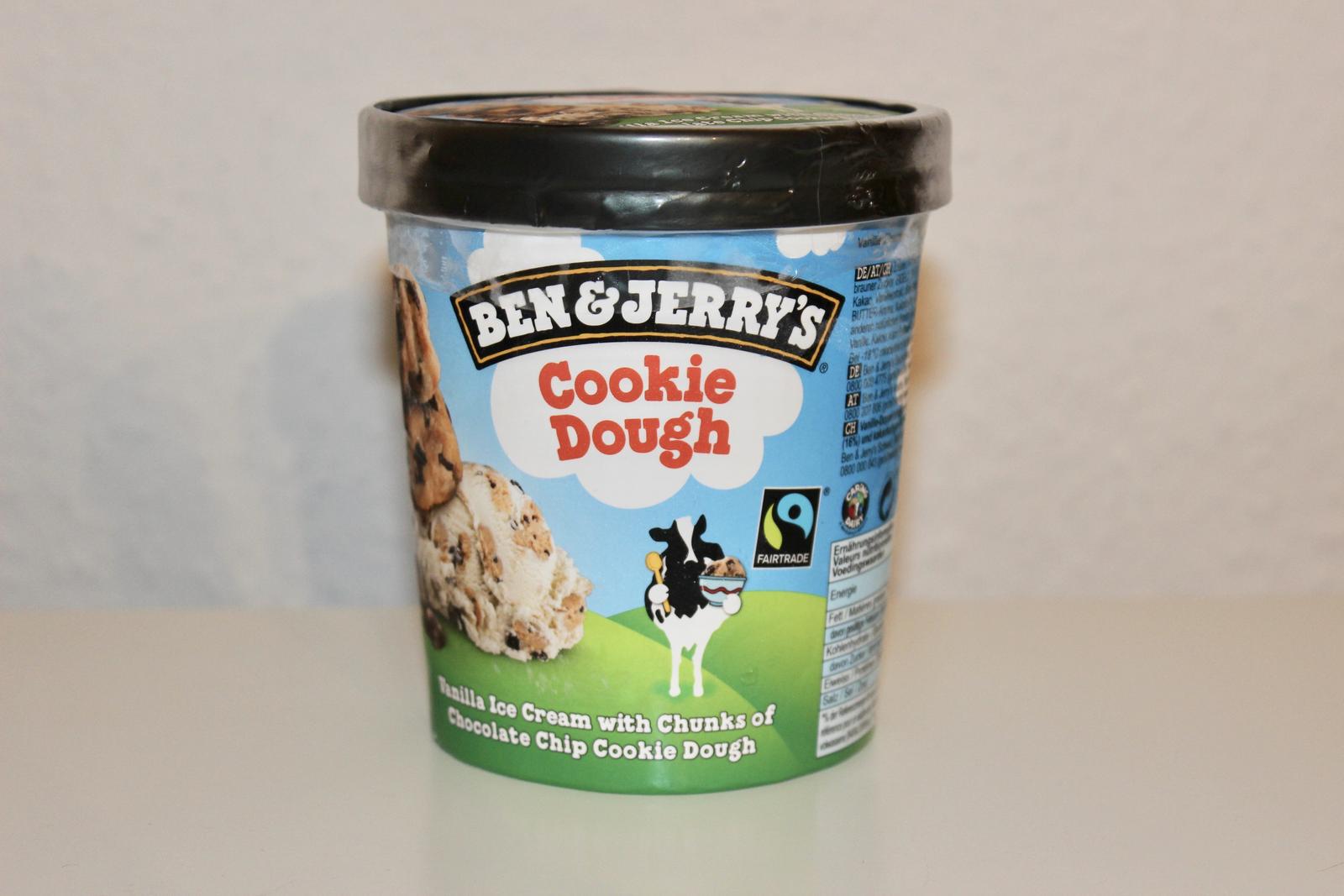 A tub of Ben and Jerry's Cookie dough ice cream