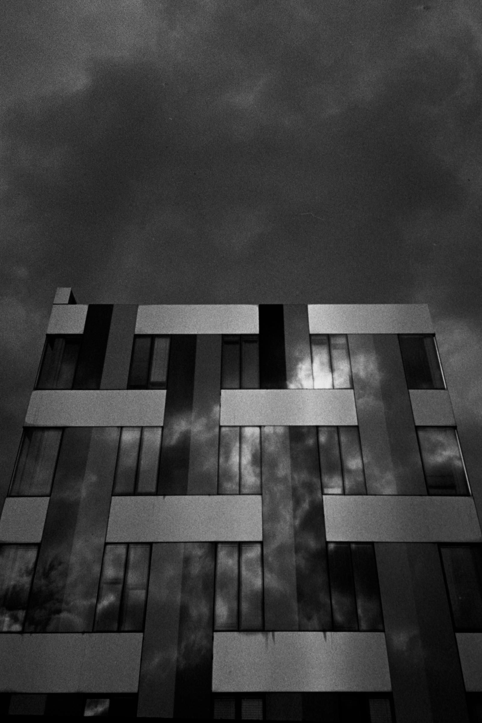 Clouds on a building