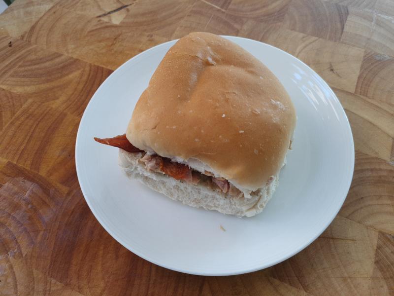 A roast pork sandwich