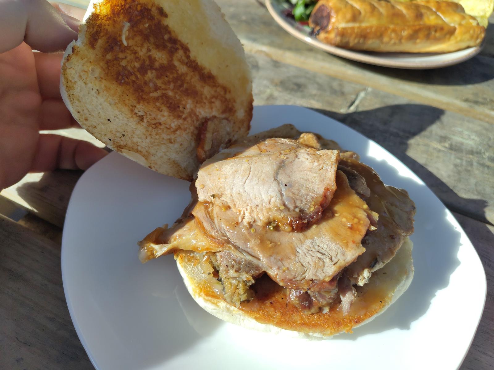 A pork sandwich from The Shelter